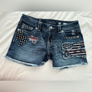 American flag miss me shorts